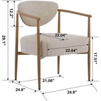 Chaise de salle à manger moderne, chaise d'appoint rembourrée en tissu avec cadre en métal pour salon, chambre, salle à manger, bureau à domicile