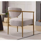 Chaise de salle à manger moderne, chaise d'appoint rembourrée en tissu avec cadre en métal pour salon, chambre, salle à manger, bureau à domicile