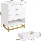 Commode moderne pour chambre à coucher, commode de 60 cm de large, 5 tiroirs avec pieds en métal, petite tour de rangement pour entrée, couloir, salon et placard