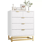 Commode moderne pour chambre à coucher, commode de 60 cm de large, 5 tiroirs avec pieds en métal, petite tour de rangement pour entrée, couloir, salon et placard