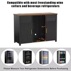 Meuble de Bar à Café avec Espace Réfrigérateur Meuble Mini Frigo Buffet Bahut 135 cm Noir