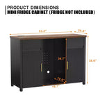 Meuble de Bar à Café avec Espace Réfrigérateur Meuble Mini Frigo Buffet Bahut 135 cm Noir