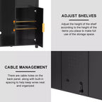 Meuble de Bar à Café avec Espace Réfrigérateur Meuble Mini Frigo Buffet Bahut 135 cm Noir