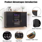 Meuble de Bar à Café avec Espace Réfrigérateur Meuble Mini Frigo Buffet Bahut 135 cm Noir