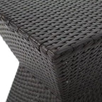 Table d'appoint en rotin de 40 cm avec un cadre en fer brun résistant