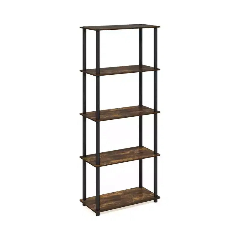Étagère décorative haute à 5 niveaux avec rangement ouvert pour le salon et le bureau à domicile