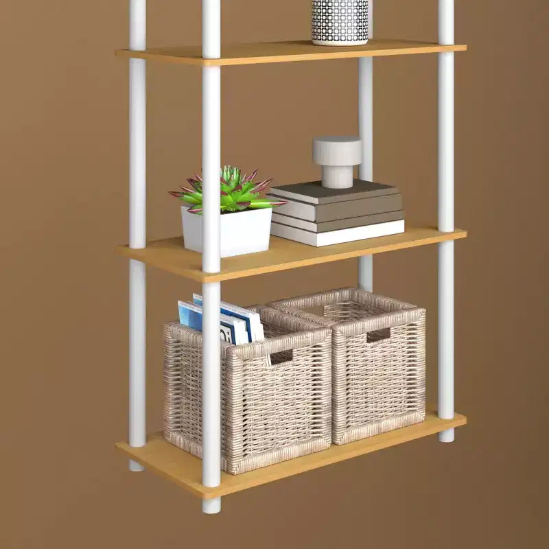 Étagère décorative haute à 5 niveaux avec rangement ouvert pour le salon et le bureau à domicile