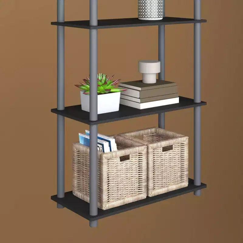 Étagère décorative haute à 5 niveaux avec rangement ouvert pour le salon et le bureau à domicile