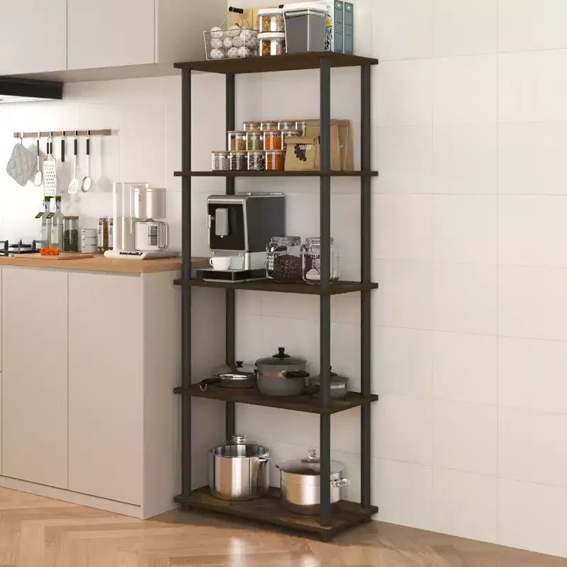 Étagère décorative haute à 5 niveaux avec rangement ouvert pour le salon et le bureau à domicile