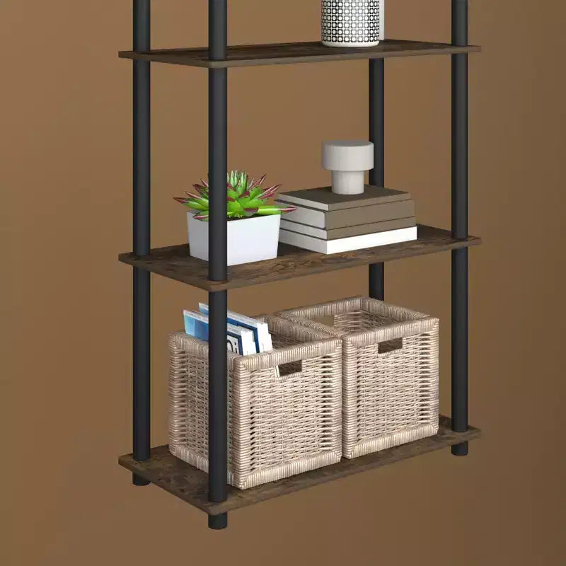 Étagère décorative haute à 5 niveaux avec rangement ouvert pour le salon et le bureau à domicile
