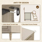 Table de chevet de ferme à 3 tiroirs Table de nuit cannelée Mid-Century avec prise de courant 45,7 cm de large