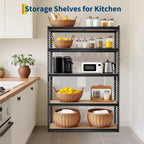 Étagères de rangement pour garage 5 niveaux, Racks de rangement robustes d'une capacité de 907 kg, 91 cm L x 46 cm l x 183 cm H, Unité d'étagères métalliques réglables