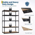 Étagères de rangement pour garage 5 niveaux, Racks de rangement robustes d'une capacité de 907 kg, 91 cm L x 46 cm l x 183 cm H, Unité d'étagères métalliques réglables