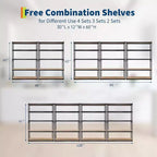 Étagères de rangement pour garage 5 niveaux, Racks de rangement robustes d'une capacité de 907 kg, 91 cm L x 46 cm l x 183 cm H, Unité d'étagères métalliques réglables