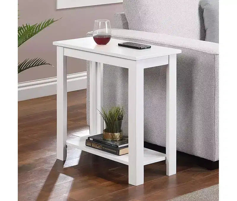 Table d'appoint rectangulaire en bois avec étagère inférieure