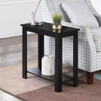 Table d'appoint rectangulaire en bois avec étagère inférieure