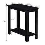 Table d'appoint rectangulaire en bois avec étagère inférieure