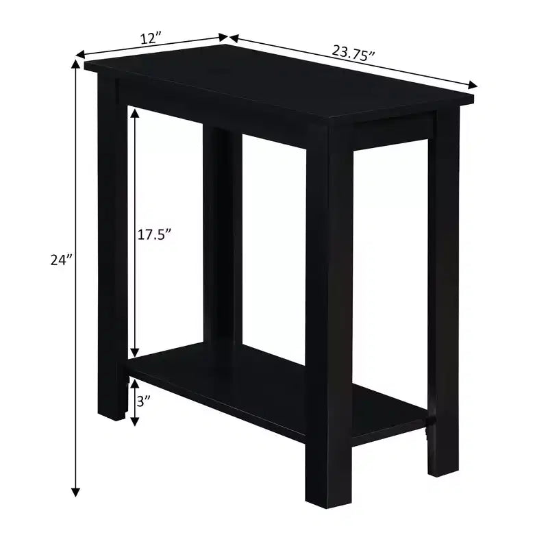Table d'appoint rectangulaire en bois avec étagère inférieure