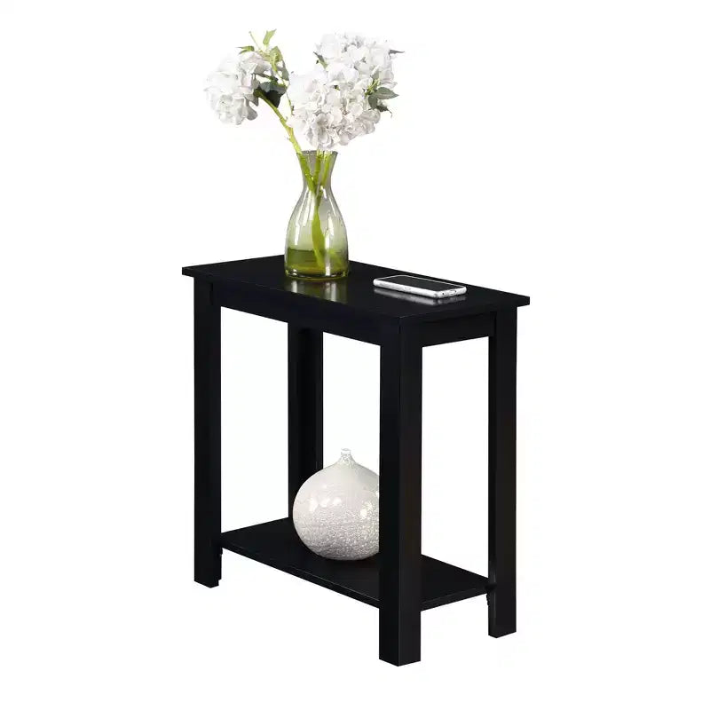 Table d'appoint rectangulaire en bois avec étagère inférieure