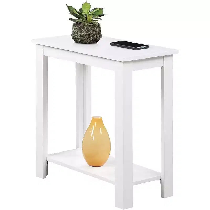 Table d'appoint rectangulaire en bois avec étagère inférieure