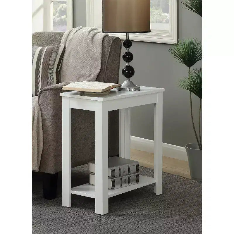 Table d'appoint rectangulaire en bois avec étagère inférieure