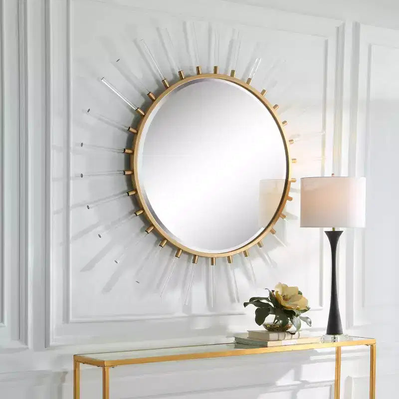 Miroir mural soleil doré 55 pouces