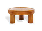 Table basse ronde en rotin naturel