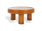 Table basse ronde en rotin naturel