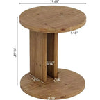 Table d'appoint C en bois massif, table de chevet rustique, marron, montage facile
