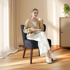 Chaise d'appoint moderne sans accoudoirs - Chaise longue et de salle à manger capitonnée de style Mid-Century avec pieds en bois brut pour le salon, la chambre, le bureau et la coiffeuse