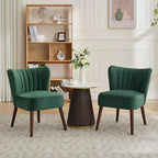 Chaise d'appoint moderne sans accoudoirs - Chaise longue et de salle à manger capitonnée de style Mid-Century avec pieds en bois brut pour le salon, la chambre, le bureau et la coiffeuse