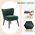 Chaise d'appoint moderne sans accoudoirs - Chaise longue et de salle à manger capitonnée de style Mid-Century avec pieds en bois brut pour le salon, la chambre, le bureau et la coiffeuse