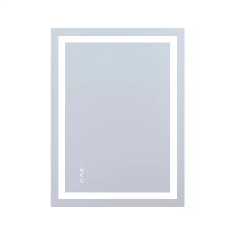 Miroir de courtoisie mural 24x32 en verre trempé anti-buée ETL avec 3 couleurs de LED