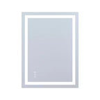 Miroir de courtoisie mural 24x32 en verre trempé anti-buée ETL avec 3 couleurs de LED