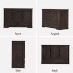 Buffet de Ferme, Bahut de Rangement avec 5 Tiroirs, 2 Portes, Meuble Bar en Bois, Table Buffet pour Salle à Manger et Salon