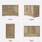 Buffet de Ferme, Bahut de Rangement avec 5 Tiroirs, 2 Portes, Meuble Bar en Bois, Table Buffet pour Salle à Manger et Salon