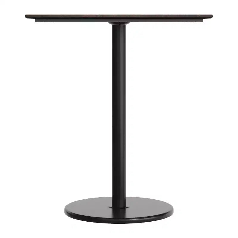 Table carrée de 36 pouces de hauteur de bar avec plateau HPL TopGuard et base en fonte