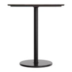 Table de bar carrée de 36 pouces avec plateau et base en fonte.