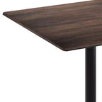 Table de bar carrée de 36 pouces avec plateau et base en fonte.