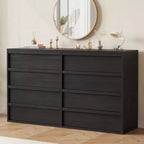 8 Drawer Dresser for Bedroom, 54in Wide Natural Oak 8 Chest of Drawers with Large Storage, Wooden Dresser Organizer for Living Room,Entryway,Nursery