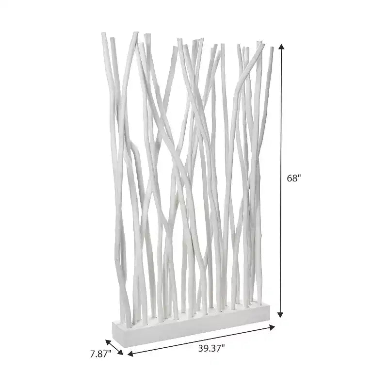 Paravent simple en branches de teck fait main style Bohème Côtier 99cm L x 173cm H