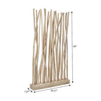 Paravent simple en branches de teck fait main style Bohème Côtier 99cm L x 173cm H