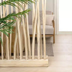 Paravent simple en branches de teck fait main style Bohème Côtier 99cm L x 173cm H