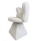 Chaise de Coiffeuse Élégante avec Dossier Papillon Chaise Moderne pour Chambre Tabouret de Maquillage Pivotant Fauteuil d'Appoint