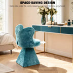 Chaise de Coiffeuse Élégante avec Dossier Papillon Chaise Moderne pour Chambre Tabouret de Maquillage Pivotant Fauteuil d'Appoint