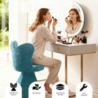Chaise de Coiffeuse Élégante avec Dossier Papillon Chaise Moderne pour Chambre Tabouret de Maquillage Pivotant Fauteuil d'Appoint