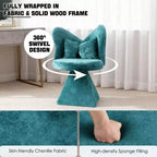 Chaise de Coiffeuse Élégante avec Dossier Papillon Chaise Moderne pour Chambre Tabouret de Maquillage Pivotant Fauteuil d'Appoint