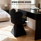 Chaise de Coiffeuse Élégante avec Dossier Papillon Chaise Moderne pour Chambre Tabouret de Maquillage Pivotant Fauteuil d'Appoint