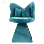 Chaise de Coiffeuse Élégante avec Dossier Papillon Chaise Moderne pour Chambre Tabouret de Maquillage Pivotant Fauteuil d'Appoint