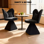 Chaise de Coiffeuse Élégante avec Dossier Papillon Chaise Moderne pour Chambre Tabouret de Maquillage Pivotant Fauteuil d'Appoint